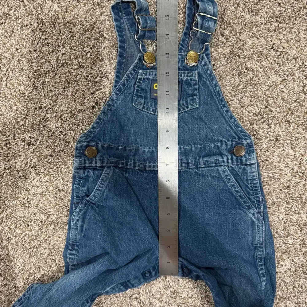 Vintage 80s OshKosh B'Gosh Vestback Bibs Overalls Denim 18 Months Made In USA